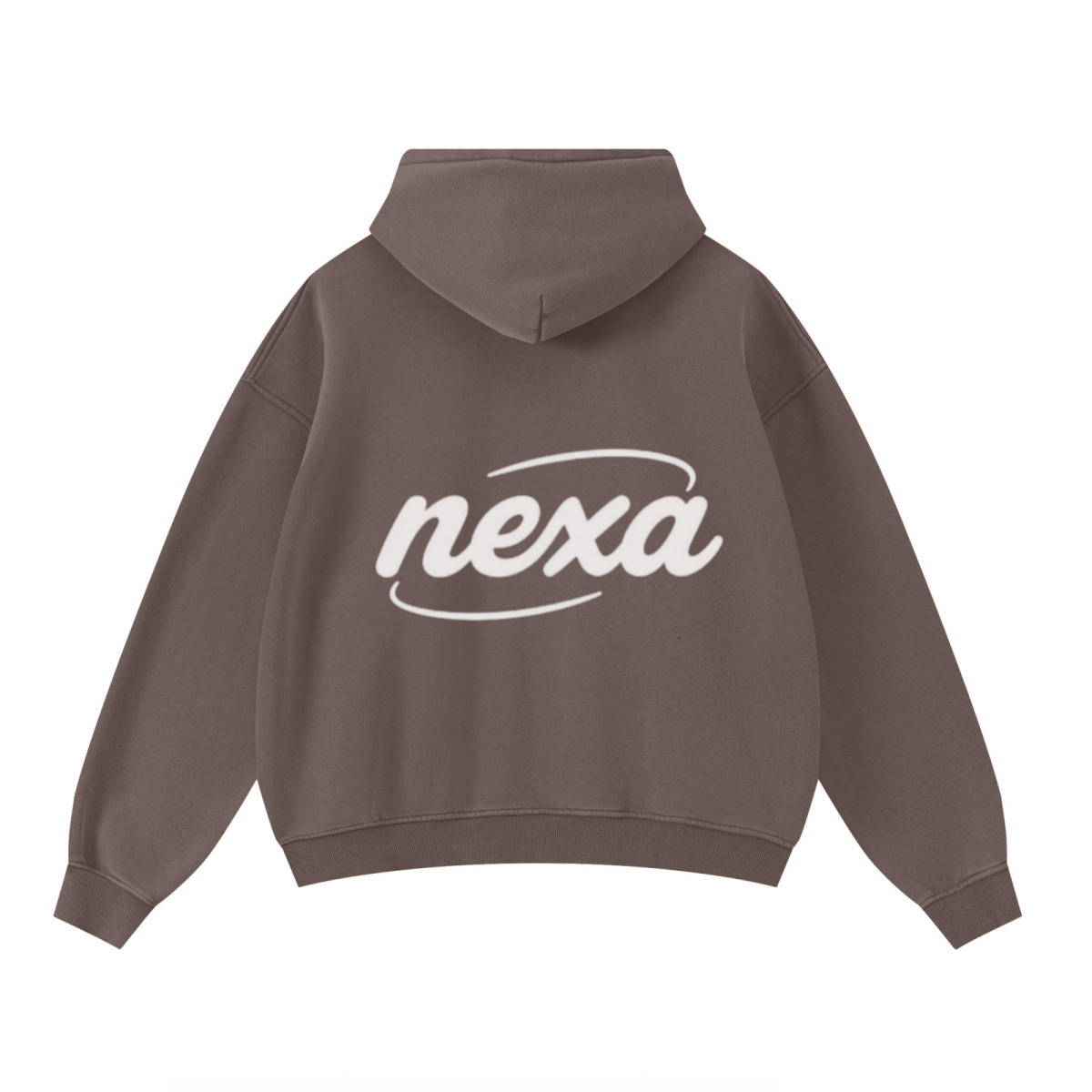 400GSM Unisex Washed Heavyweight Boxy-Fit Hoodie Vintage Dark Brown