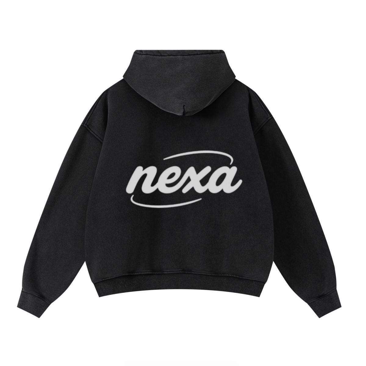 400GSM Unisex Washed Heavyweight Boxy-Fit Hoodie Vintage Black