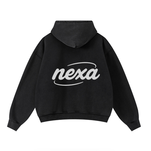 400GSM Unisex Washed Heavyweight Boxy-Fit Hoodie Vintage Black